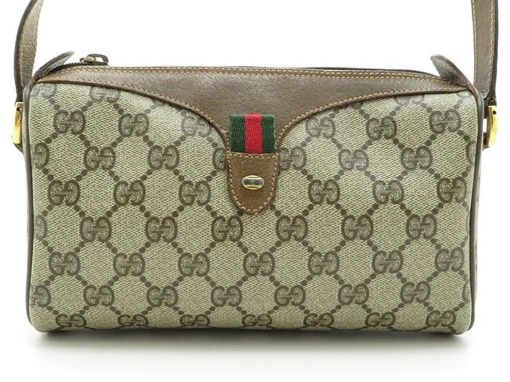 Gucci shoulder bag Sherry GG Hobo canvas leather brown